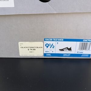 Adidas Racer TR21 Wide Black Sneakers with White Stripes